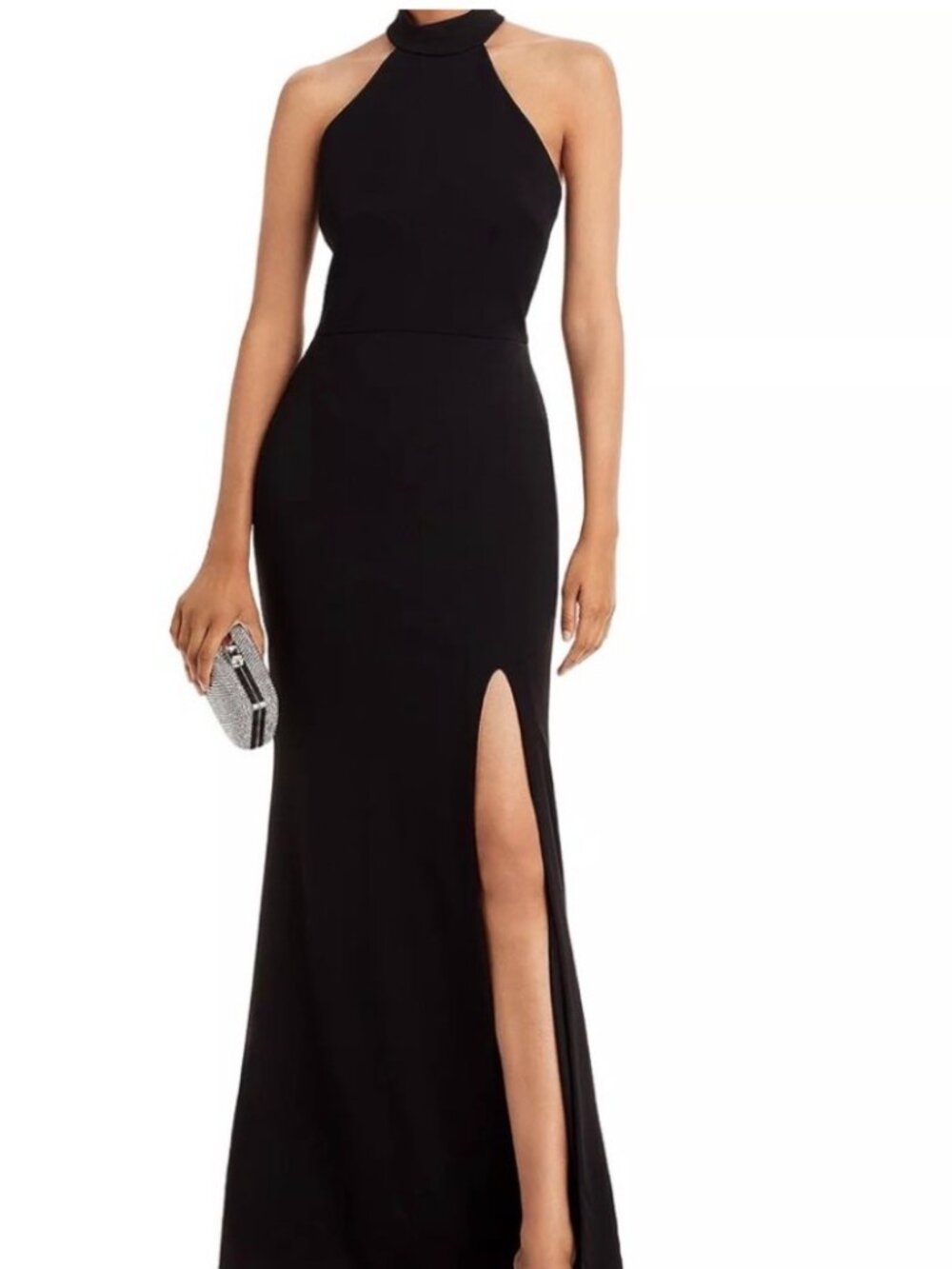 NWT Aqua Halter Neck Black Formal Gown. Size 10